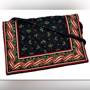 Vintage Vera Bradley Elite Crossbody Bag in "Holly & Ribbons" Pattern